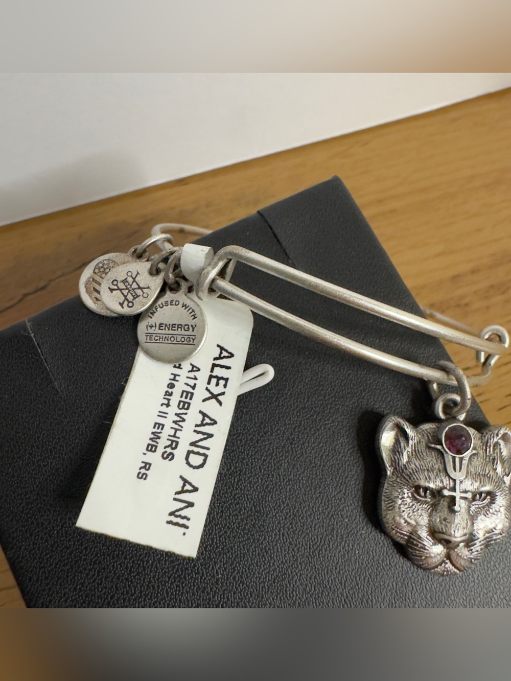 NWT Alex and Ani Silver Rafaelian Wild Heart II Charm Expandable Bangle